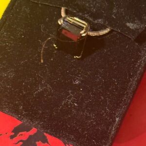 Sterling Silver Ring with Square Black Stones